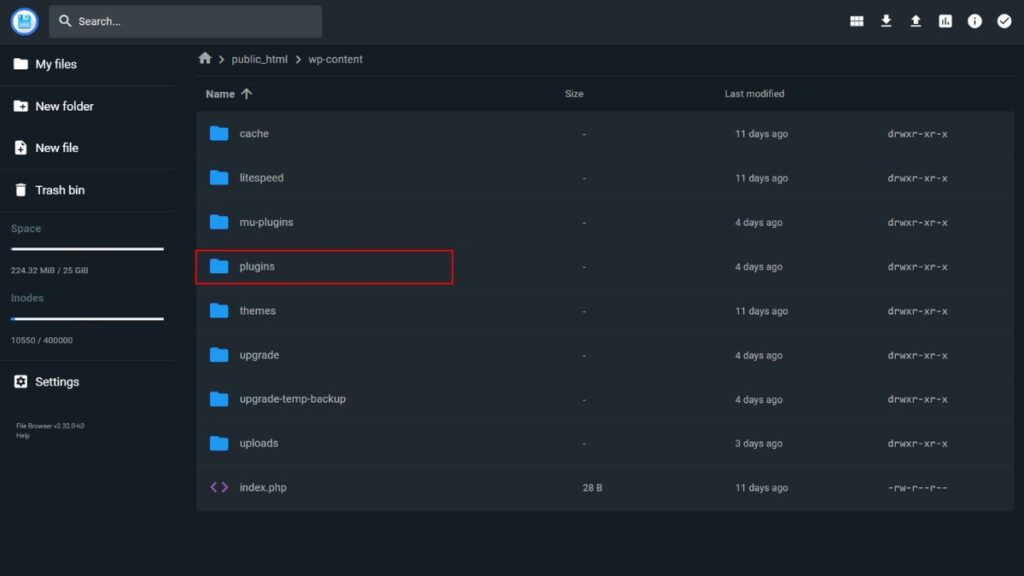 Renaming the plugins folder inside the wp-content directory