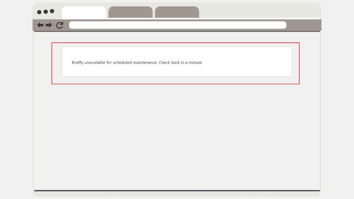 WordPress showing “Briefly unavailable for scheduled maintenance” message